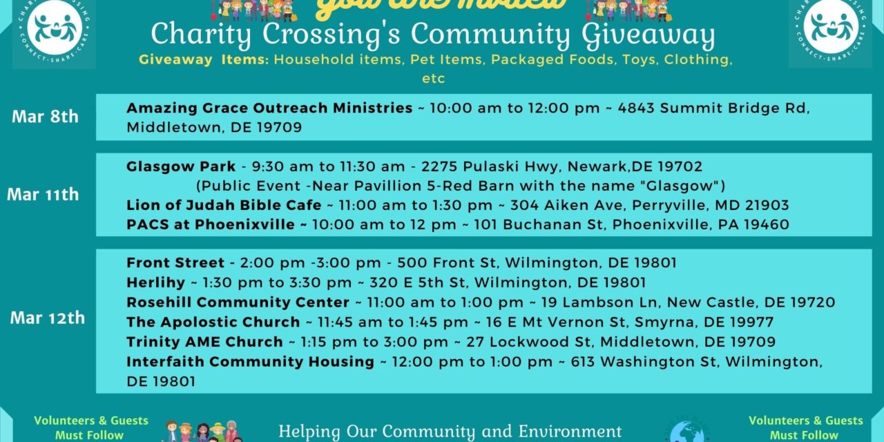 Charity Crossing’s upcoming Giveaways